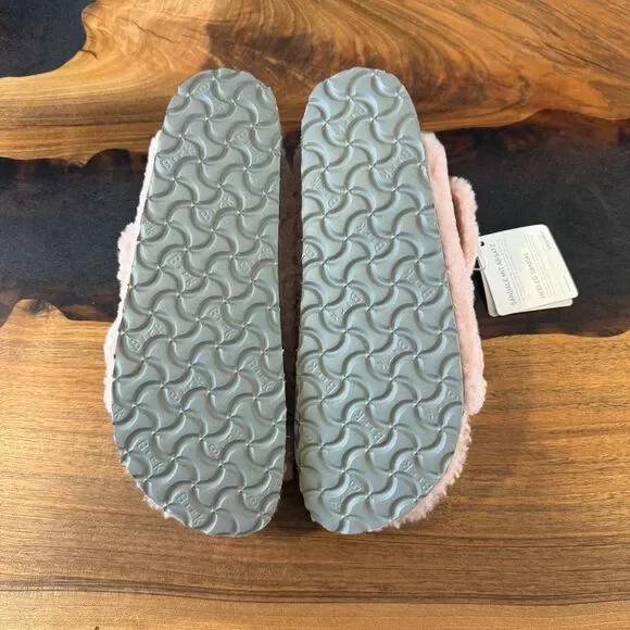 NWT Papillio Birkenstock Arizona Big Buckle Teddy Platform Crystal Rose Size 37 - Picture 5 of 9